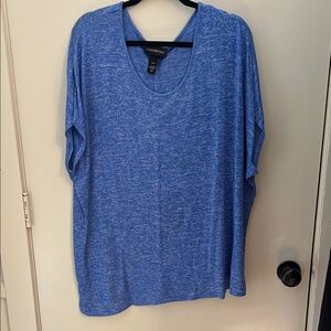 Lane Bryant Heathered Blue Short Sleeve Top